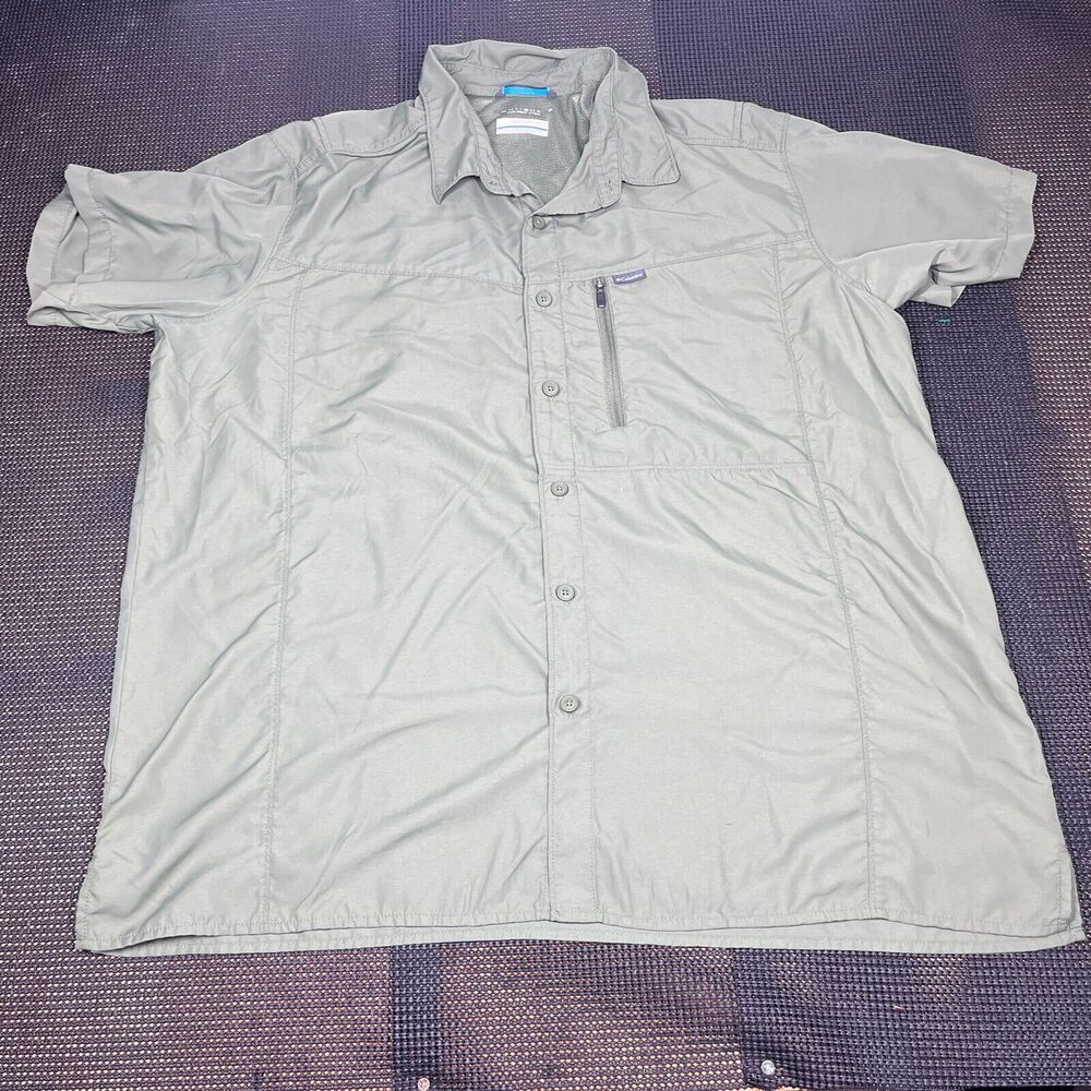 Columbia PFG Men's Fishing Vented Shirt‎ Short Sleeve Green Size XL